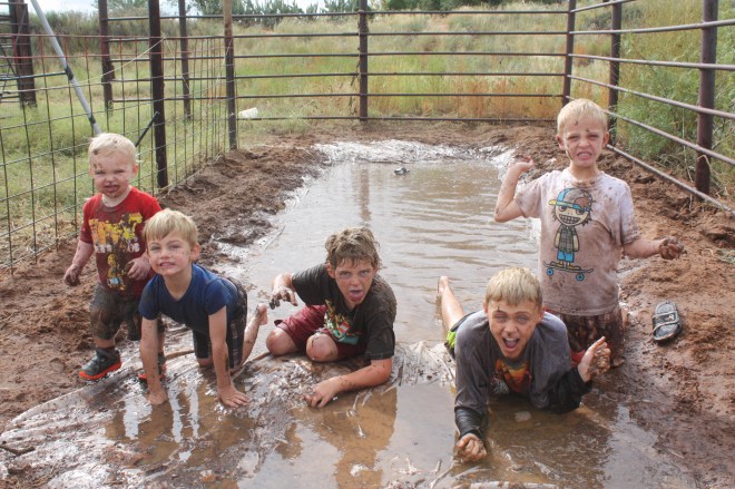 Boys and mud just go together.