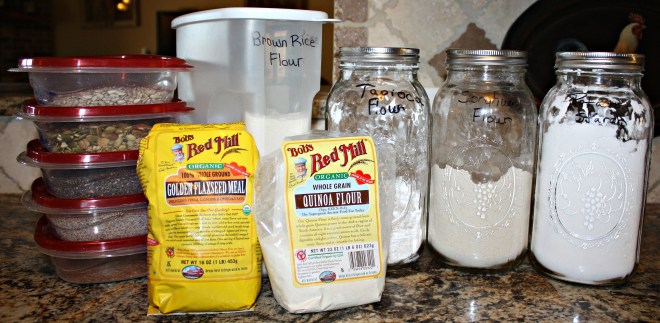 GF bread flour and seeds